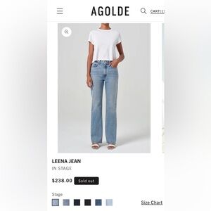 AGOLDE Leena Jean High-Rise Straight Leg Jeans — Light Wash Blue